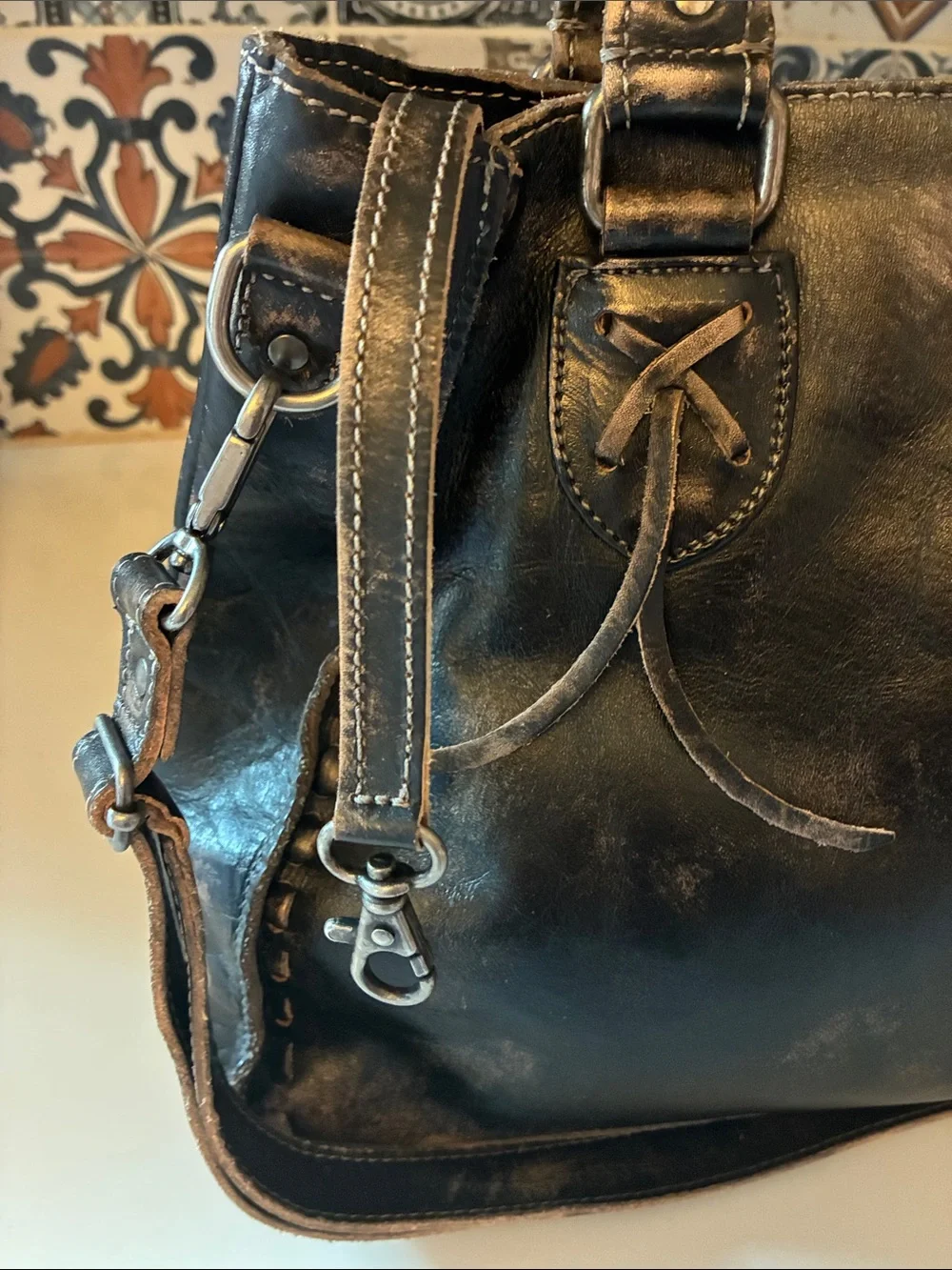 BED|STU Rockababy Black Leather Bag